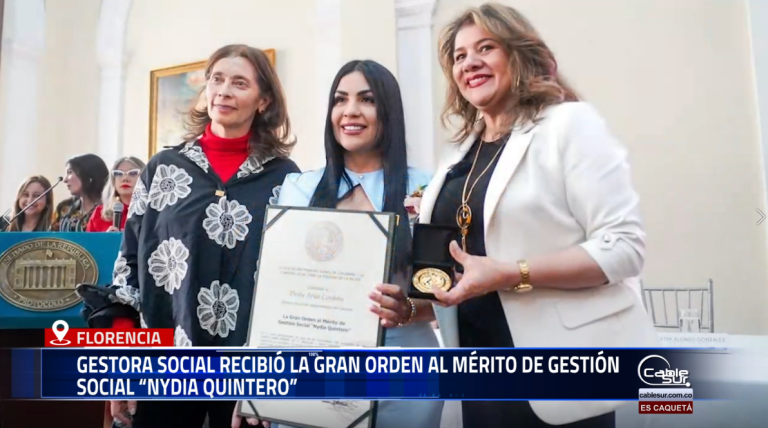 En un acto protocolario realizado en el Congreso de la República, la gestora social del departamento del Caquetá, Derly Arias Córdoba, fue reconocida con la Gran Orden al Mérito de Gestión Social “Nydia Quintero”.