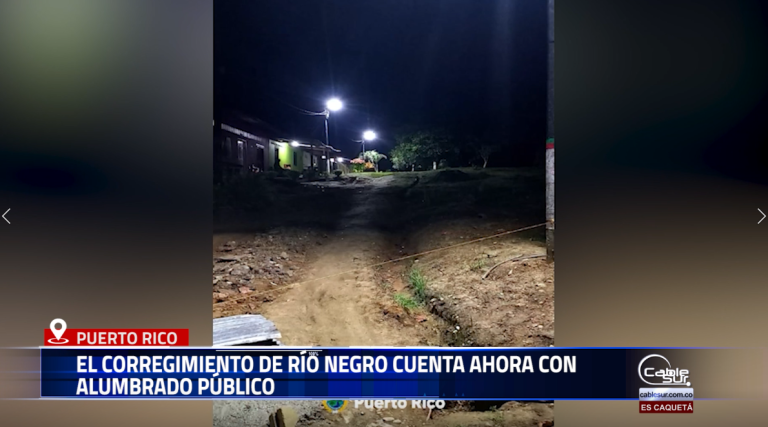 El corregimiento de Río Negro en el municipio de puerto rico avanza en su transformación urbana con la instalación de alumbrado público en cada cuadra