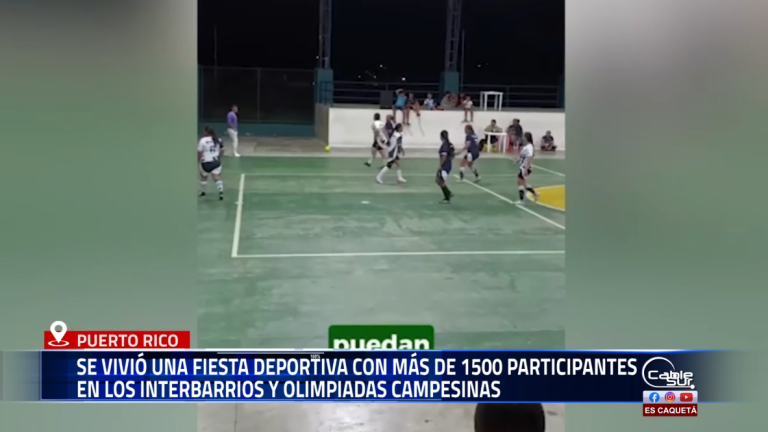 El municipio de Puerto Rico, Caquetá, desarrolló con éxito los torneos Interbarrios 2025 y las Olimpiadas Campesinas, espacios que reunieron a más de 2.300 deportistas en un ambiente de integración comunitaria.
