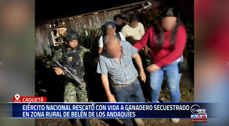 Una operación conjunta entre el Ejército Nacional y la Policía permitió la liberación de un ganadero que había sido secuestrado en el sur del departamento del Caquetá.