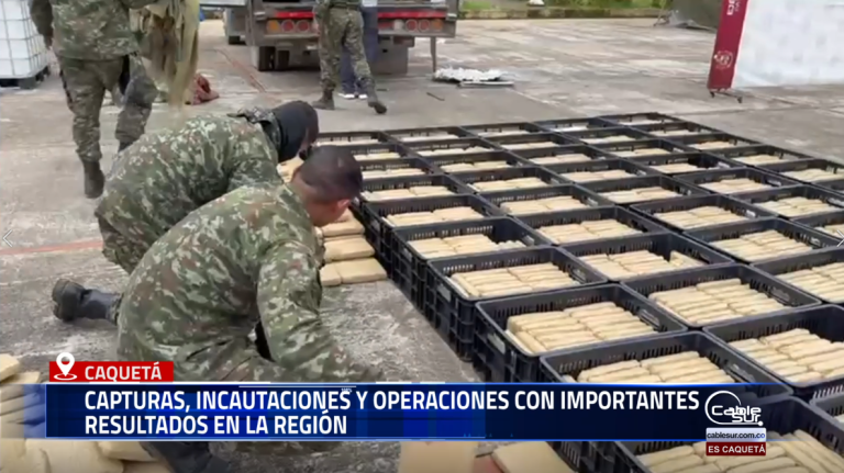 El comandante de la Sexta División del Ejército Nacional, general Luis Alfonso Salgado, destacó los resultados de las más recientes operaciones en la región, que permitieron la incautación de varias toneladas de estupefacientes y la captura de personas vinculadas a actividades ilegales.