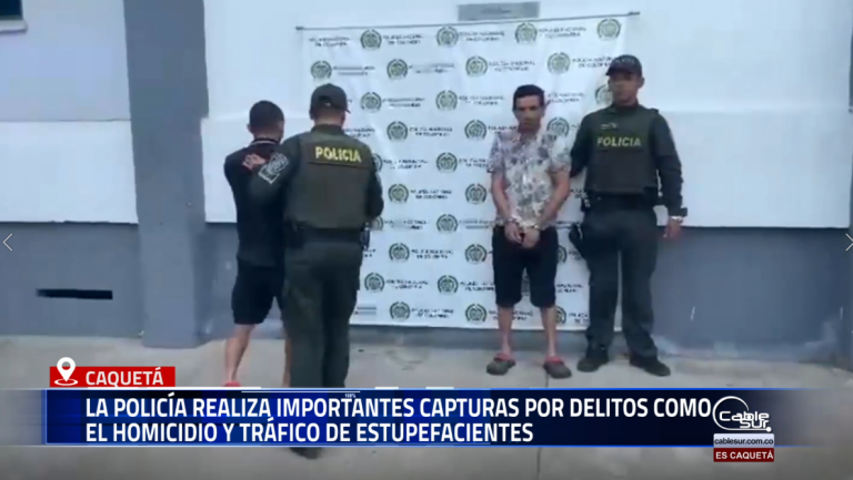 La Policía Nacional, a través del Departamento de Policía Caquetá, continúa desarrollando operativos contundentes contra el crimen organizado. En las últimas semanas se han logrado importantes capturas por delitos como el homicidio y el tráfico de estupefacientes en los municipios de San Vicente del Caguán, Florencia y Montañita.