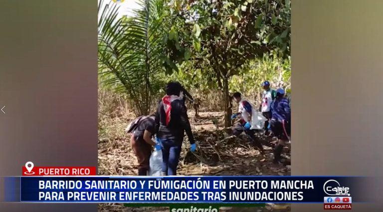 En el municipio, autoridades y comunidad desarrollaron una jornada de limpieza y fumigación para prevenir enfermedades transmitidas por vectores en el sector de Puerto Mancha, como parte de las acciones posteriores a las recientes inundaciones.