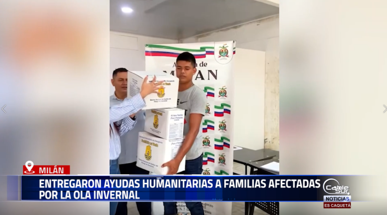 En Milán, Caquetá, la administración municipal adelantó una jornada de entrega de ayudas humanitarias para atender a familias damnificadas por la reciente ola invernal, con el apoyo de entidades departamentales y locales de gestión del riesgo.