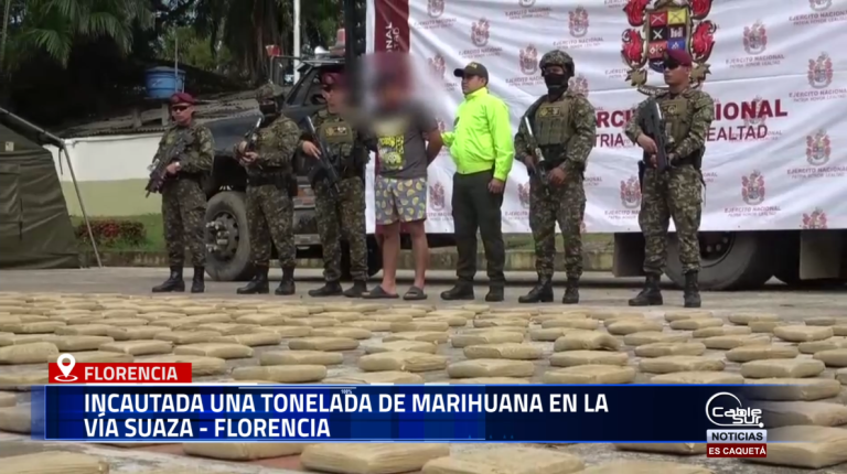 Las autoridades del Caquetá propinaron un golpe a las finanzas del narcotráfico con la incautación de una tonelada de marihuana en la vía Suaza–Florencia.