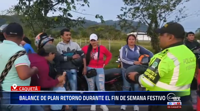El capitán Fredy Mojica, jefe de la Seccional de Tránsito de la Policía Nacional en el Caquetá, entregó el balance del Plan Retorno desarrollado durante el puente festivo.