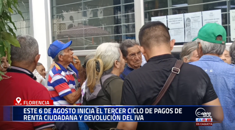 Florencia, 6 de agosto de 2025. A partir de mañana, los hogares beneficiarios de los programas Renta Ciudadana y Devolución del IVA comenzarán a recibir sus pagos, como parte de esta estrategia conjunta.