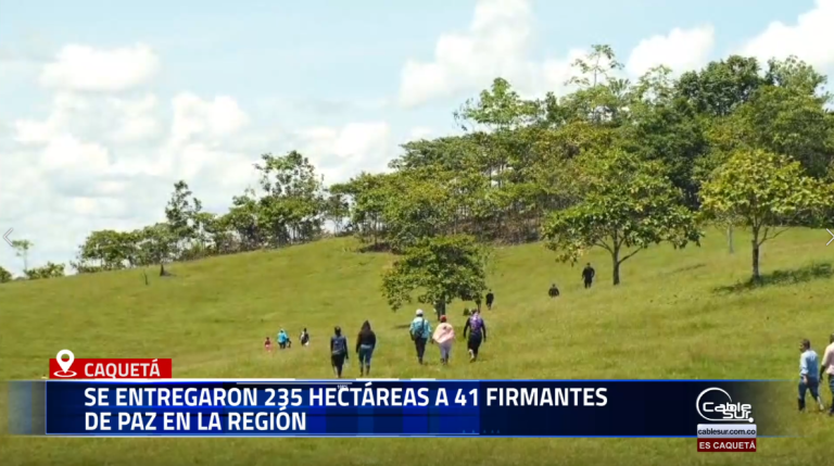 El Gobierno Nacional, a través de la Agencia para la Reincorporación y la Normalización (ARN) y otras entidades del Sistema Nacional de Reincorporación, entregó tres predios que suman 235 hectáreas a 41 firmantes del Acuerdo de Paz y sus familias en El Doncello, Caquetá.
