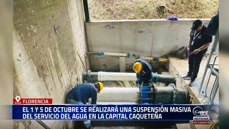 SERVAF S.A. E.S.P. informa que entre el 1 y el 5 de octubre de 2025 se suspenderá el servicio de acueducto en el 80 % de la ciudad, debido a trabajos en la Planta de Tratamiento de Agua El Diviso.