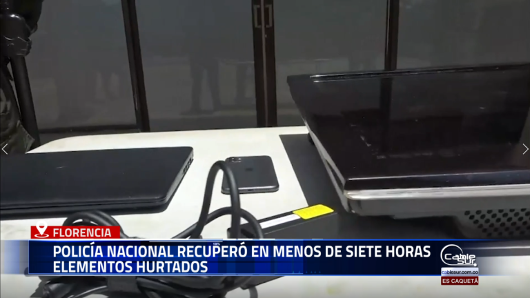 Un operativo de reacción inmediata permitió a la Policía Nacional recuperar equipos y enseres que habían sido hurtados en un establecimiento comercial del barrio San Francisco, en Florencia, Caquetá.