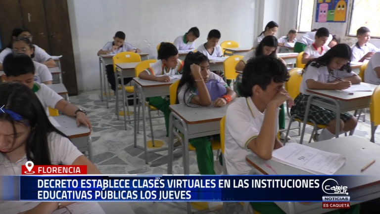 La Alcaldía de Florencia informó que, debido al avance de las obras viales en la ciudad, se expidió un decreto que establece que las instituciones educativas públicas desarrollarán sus clases de manera virtual los días jueves.