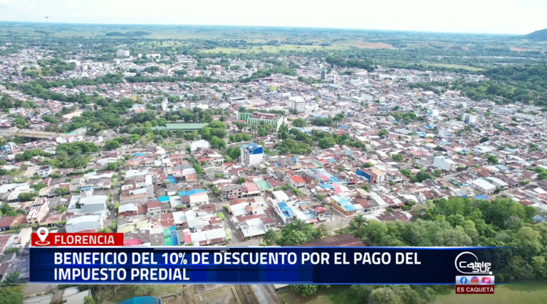 La Alcaldía de Florencia recordó a la ciudadanía que está vigente el beneficio del 10% de descuento por el pago del impuesto predial, un incentivo que además de aliviar la carga económica de los contribuyentes, contribuye a financiar obras y proyectos que fortalecen el desarrollo de la ciudad.