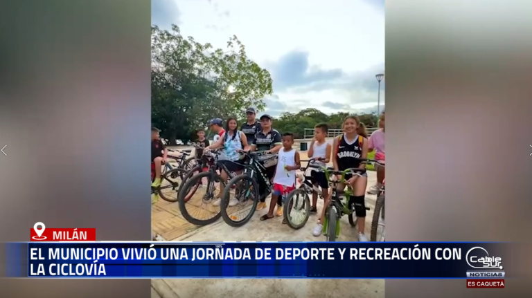 La Administración Municipal de Milán desarrolló una jornada comunitaria de ciclovía, en la que participaron niños, jóvenes y adultos en actividades deportivas y recreativas que promovieron la unión familiar y el bienestar ciudadano.