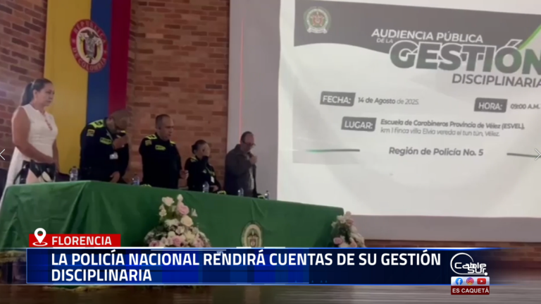 La Policía Nacional llevará a cabo la Rendición de Cuentas de la Gestión Disciplinaria, un espacio de transparencia en el que se presentará el balance de las acciones adelantadas para proteger la integridad de la función policial y sancionar a quienes actúen en contra de la ley.