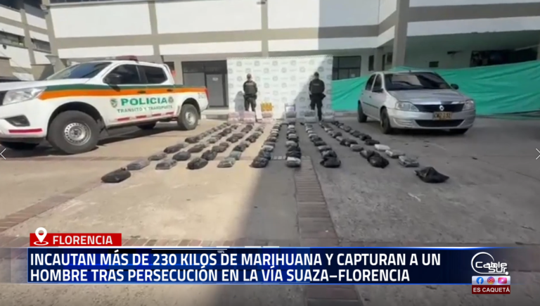 El Coronel César Yovany Pinzón Higuera, Comandante del Departamento, confirmó la operación. Durante la acción policial se logró la captura de una persona y la incautación de una importante cantidad de marihuana.