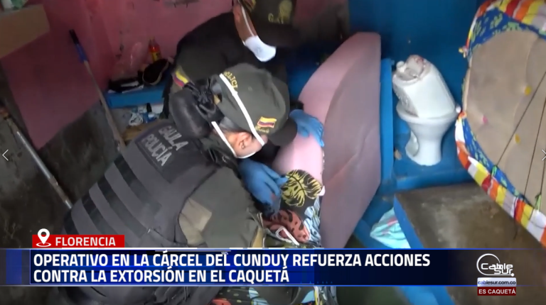 Autoridades del GAULA de la Policía Nacional y del INPEC realizaron un operativo de control y registro en la cárcel del Cunduy, con el objetivo de bloquear posibles fuentes de extorsión que operan desde centros de reclusión.