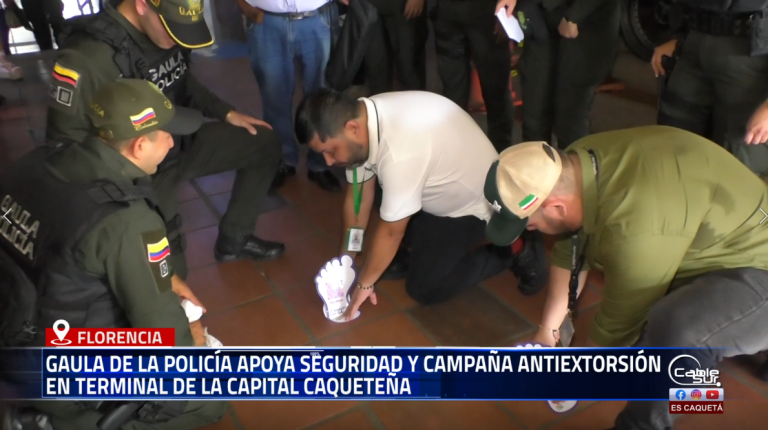 La seguridad en la Terminal de Transporte de Florencia se refuerza con la presencia del GAULA de la Policía Nacional.