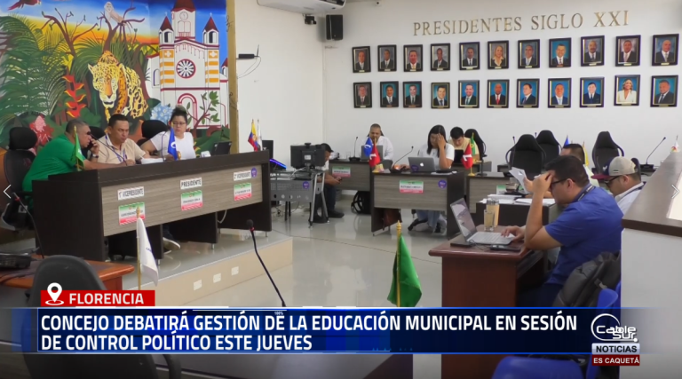 El Concejo de Florencia realizará una sesión de control político este jueves, citando al Secretario de Educación Municipal para que dé respuestas concretas a las preguntas formuladas por los concejales y los ciudadanos.