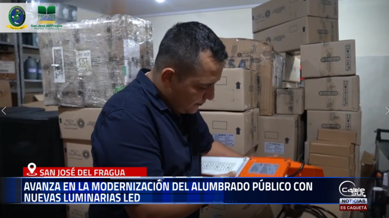 La Administración Municipal de San José del Fragua inició la modernización del sistema de alumbrado público con la adquisición e instalación de nuevas luminarias LED.